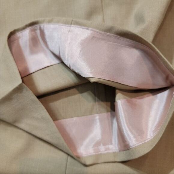 St John Career Pants Flat Front Women's Sz 6 Classic Lightweight Workwear Tan - Picture 6 of 14